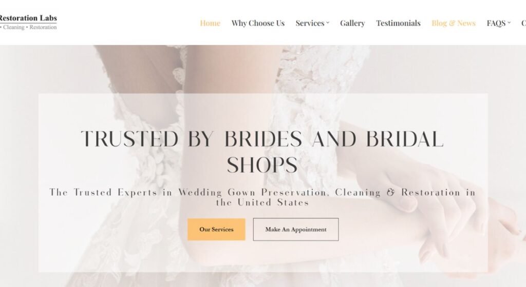 Homepage of Orange Restoration Labs's webpage
