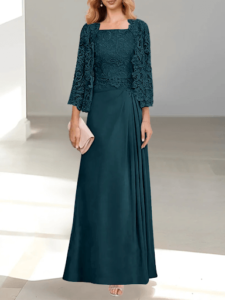 Mondressy Two-Piece A-Line Floor Length Dress